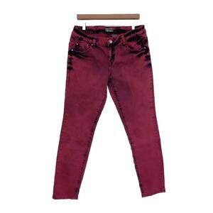 Soundgirl pink dyed jeans size 15 Junior rhinestones
